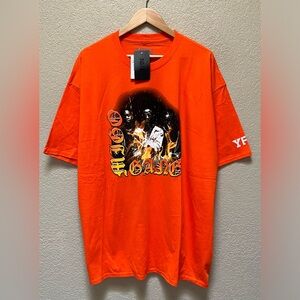 YRN Migos Gang Orange Color Flames Logo Print T-Shirt Size 3XL NWT